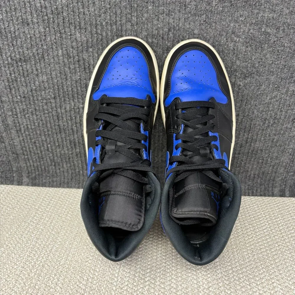 Nike Air Jordan 1 Mid Hyper Royal Blue Black Shoes Men’s Size 10 554724-077